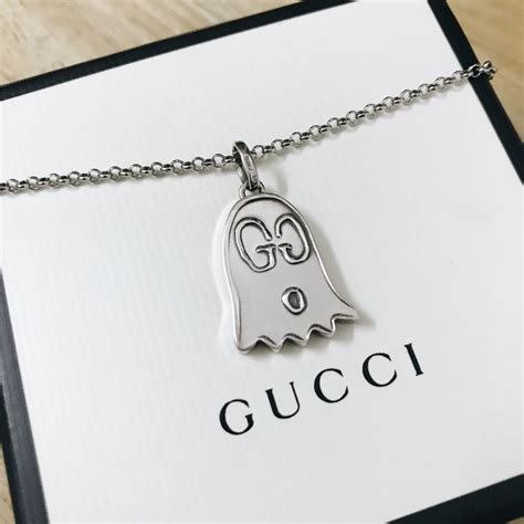 womens gucci ghost necklace|gucci ghost necklace on neck.